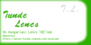 tunde lencs business card